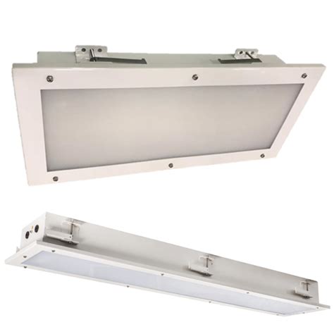 gray metal box industrial hazardous light fixture 31c886g603|HRL LED Recessed Mount Hazardous Area Light Fixtures.